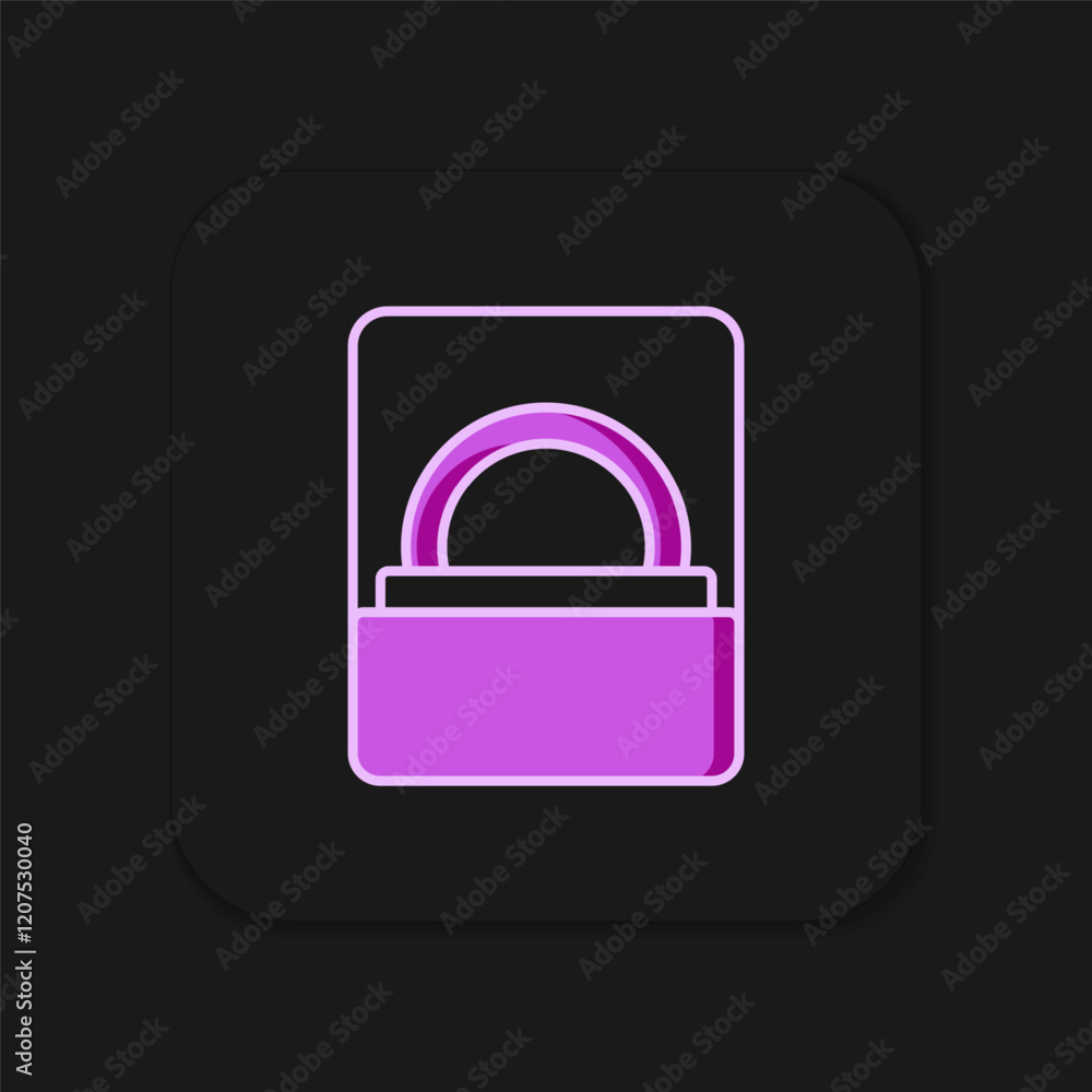 Filled outline Diamond engagement ring in a box icon isolated on black background. Flat filled outline style with shadow. Vector Filled outline Diamond engagement ring in a box icon isolated on black background. Flat filled outline style with shadow. Vector