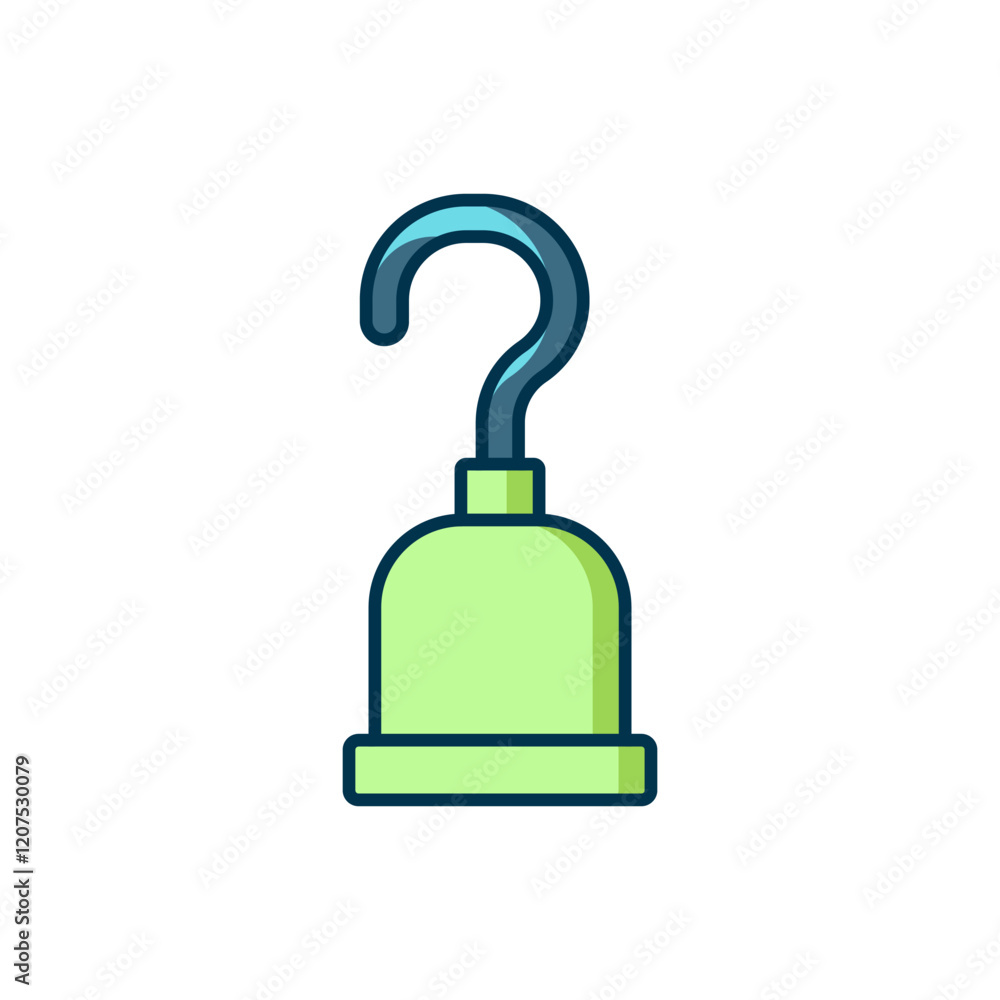 Filled outline Pirate hook icon isolated on white background. Happy Halloween party. Flat filled outline style with shadow. Vector Filled outline Pirate hook icon isolated on white background. Happy Halloween party. Flat filled outline style with shadow. Vector