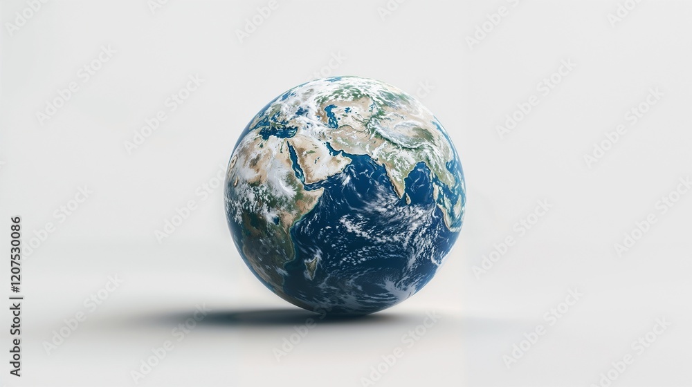 Earth globe rotating with detailed geographical features and vibrant colors Earth globe rotating with detailed geographical features and vibrant colors