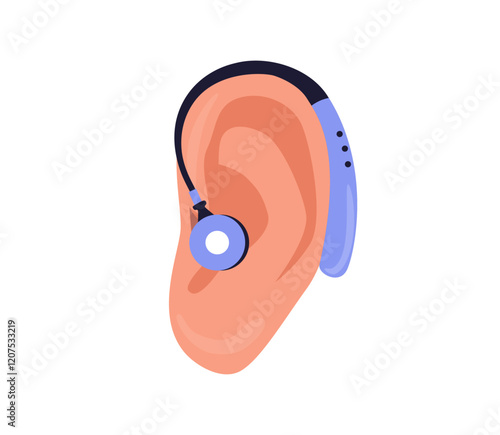 Intensity hearing aid icon cartoon vector. Medicine sound. Health care ear. Hearing Loss, Deafness. Deaf People
