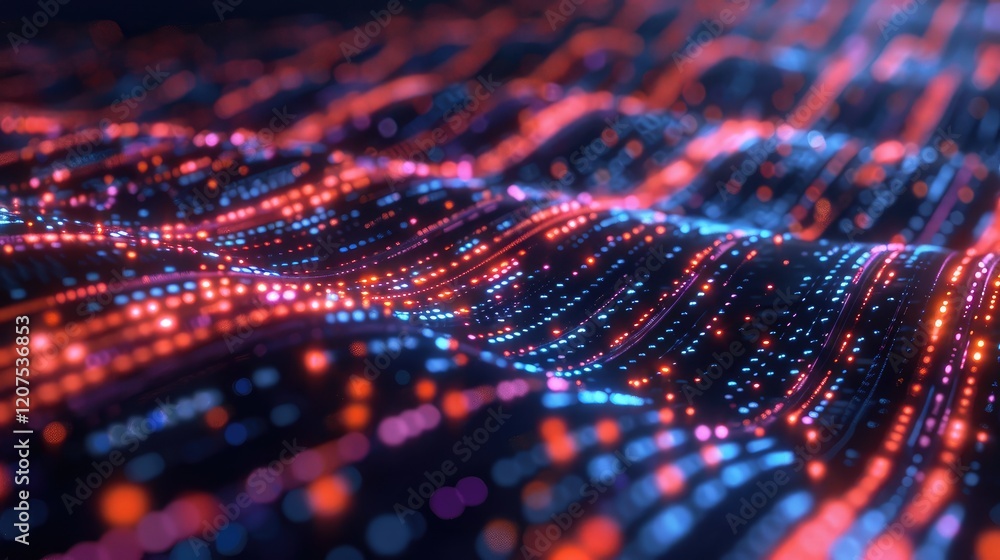 Vibrant Digital Light Wave Patterns on Dark Background Vibrant Digital Light Wave Patterns on Dark Background