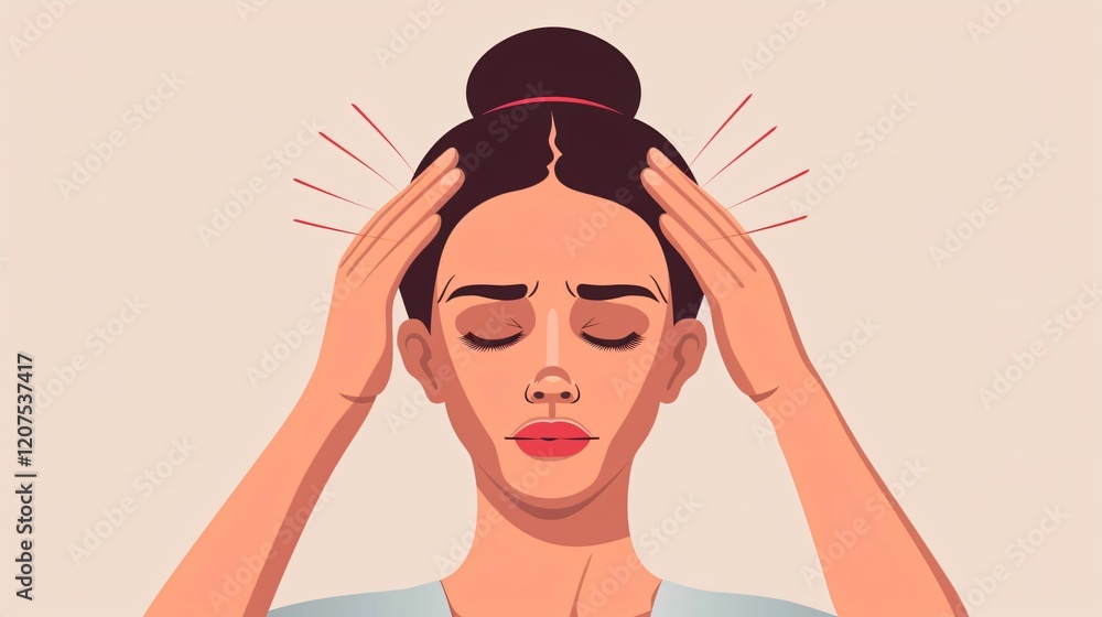 Professional Headache and Migraine Concept Image for Health Ads Professional Headache and Migraine Concept Image for Health Ads