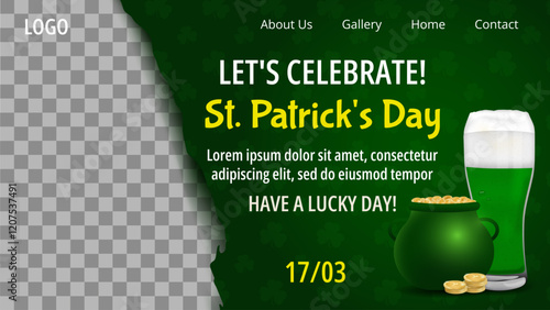 horizontal banner template for st. patrick's day celebration