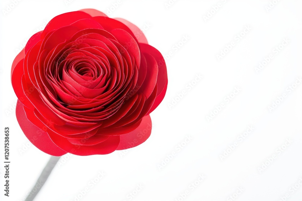 custom made wallpaper toronto digitalElegant Red Rose with Long Stem Isolated on White Background for Floral Design