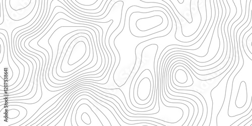 Abstract topography contour map background design,Modern design with White topographic wavy pattern design,Geographic mountain terrain.The topo contour map with terrain. 