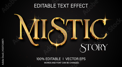 mistic story 3d vector text effect with modern style design