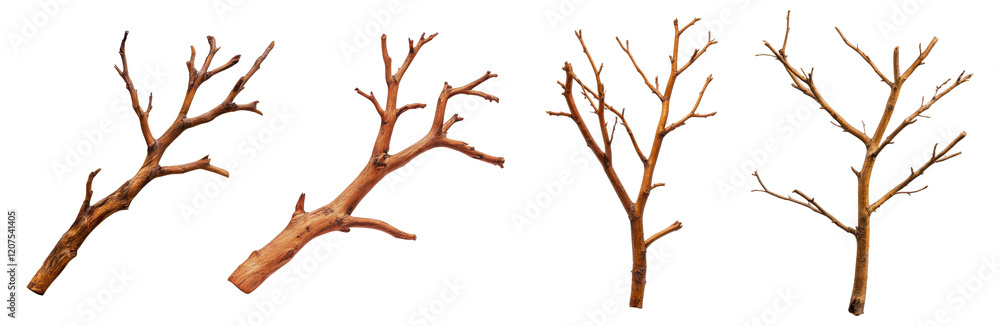 Bare tree branches, isolated on transparent background Bare tree branches, isolated on transparent background