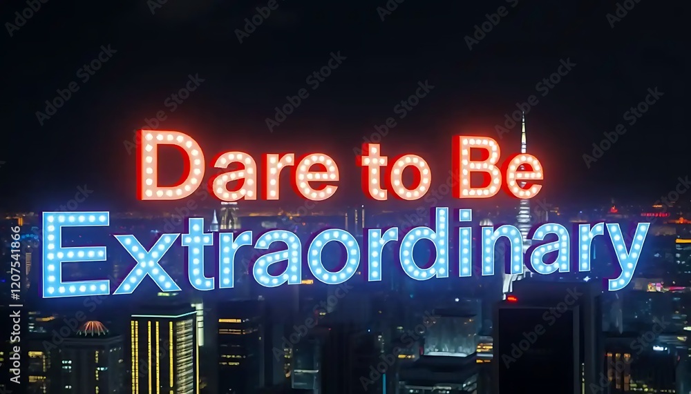 Dare to Be Extraordinary Cityscape Night Lights Dare to Be Extraordinary Cityscape Night Lights