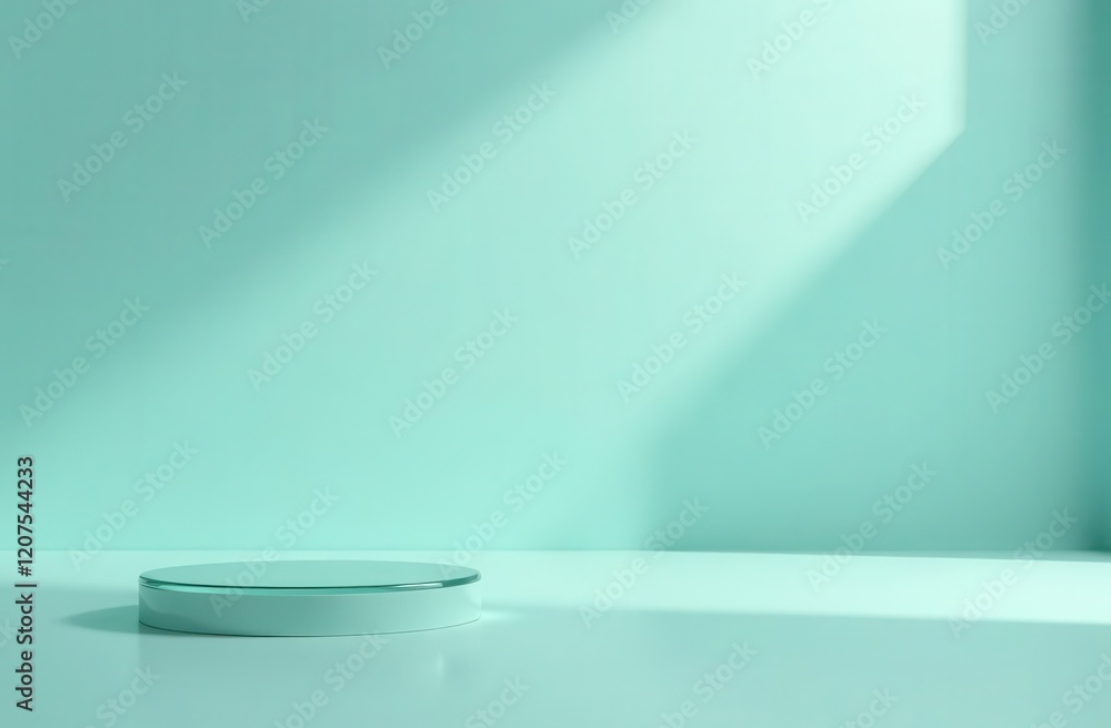 Glass podium on a blue background. Ideal for presentations and advertising Glass podium on a blue background. Ideal for presentations and advertising