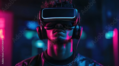 Gamer Wearing Cyberpunk Sty...