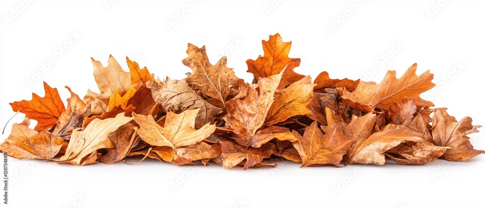 Obraz premium Autumnal Dried Leaves Pile Nature Fall Season Background