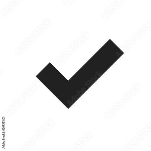 A sleek and elegant black checkmark vector, representing approval, completion, or verification, making it an excellent choice for various digital and print design applications, ideal for branding