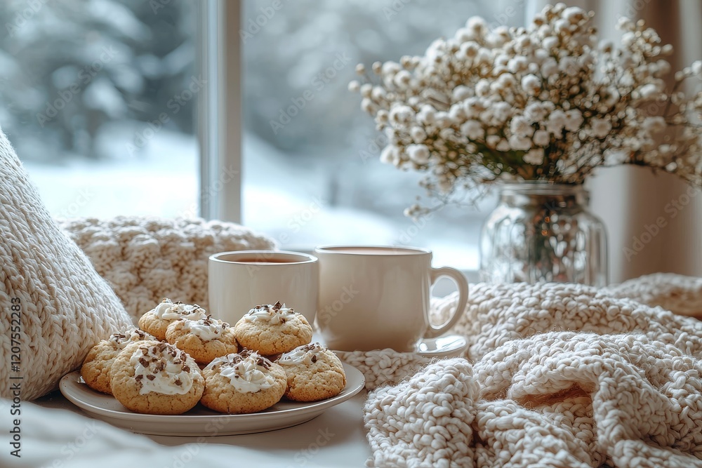On a weekend morning, nestle into a cozy breakfast nook with a warm cocoa and tasty comfort food On a weekend morning, nestle into a cozy breakfast nook with a warm cocoa and tasty comfort food