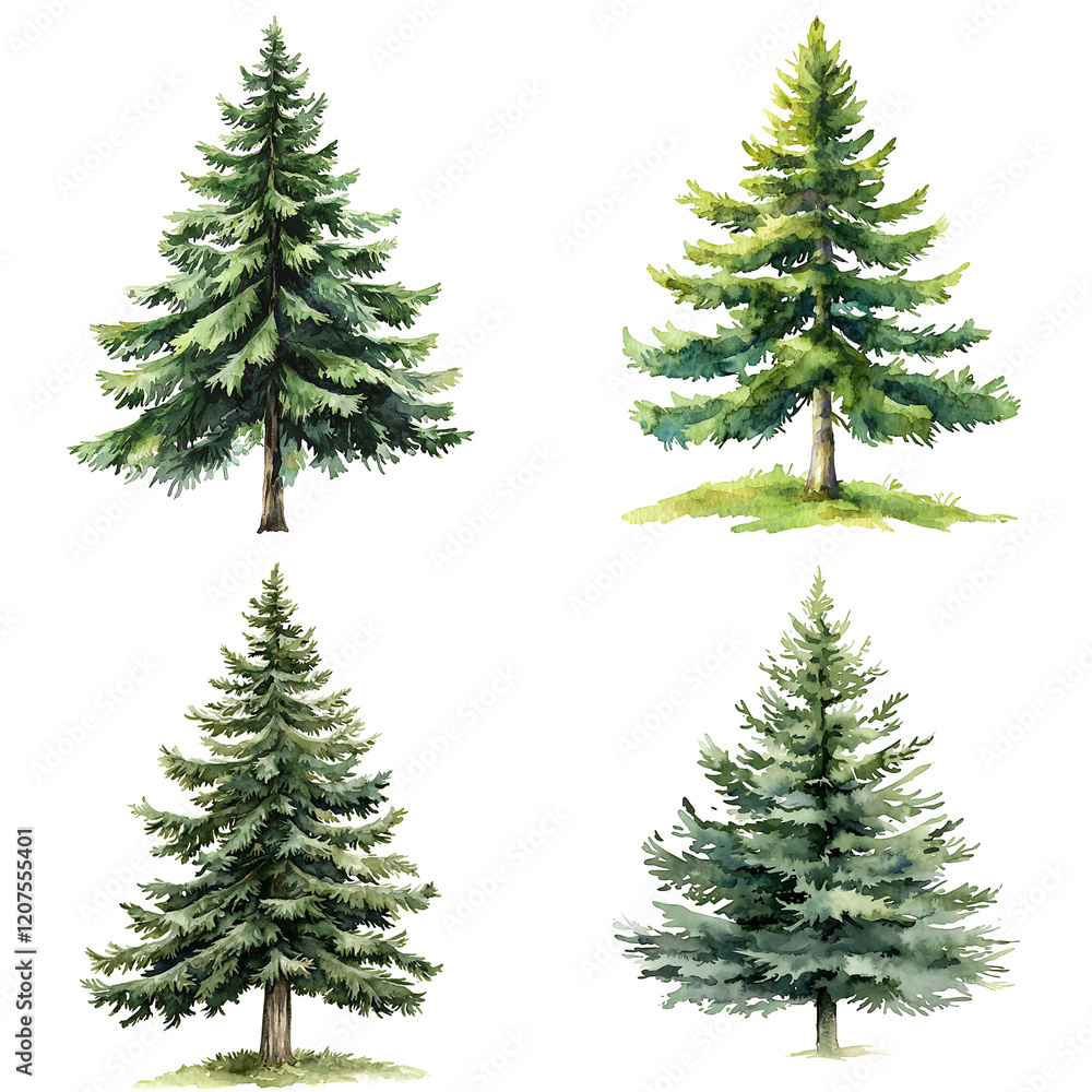 Fototapeta premium Diverse pine trees in various stages of growth forest landscape natural environment aerial view ecology