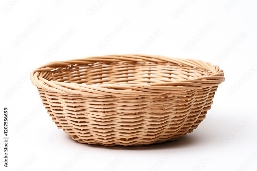 Isolated empty wicker basket on white background Easter related 3 Isolated empty wicker basket on white background Easter related 3