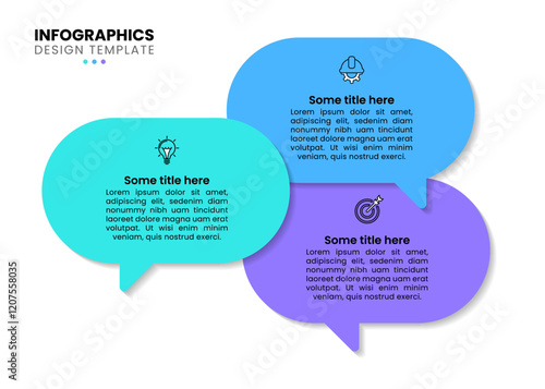 Infographic template. 3 Speech bubbles with icons