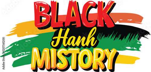 Stylish Black History Month Illustration with Heritage Colors photo