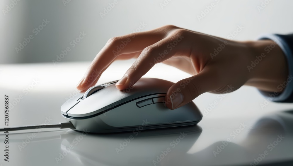 close up of a businessman using a computer mouse, computer mouse in hand, hand on mouse close up of a businessman using a computer mouse, computer mouse in hand, hand on mouse