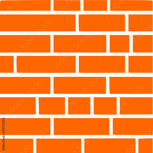 Brown brick Wall Icon Vector Silhouette Art