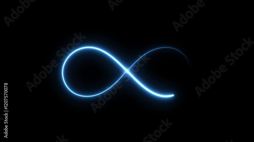 Glowing infinity sign icon animation Isolated on black background