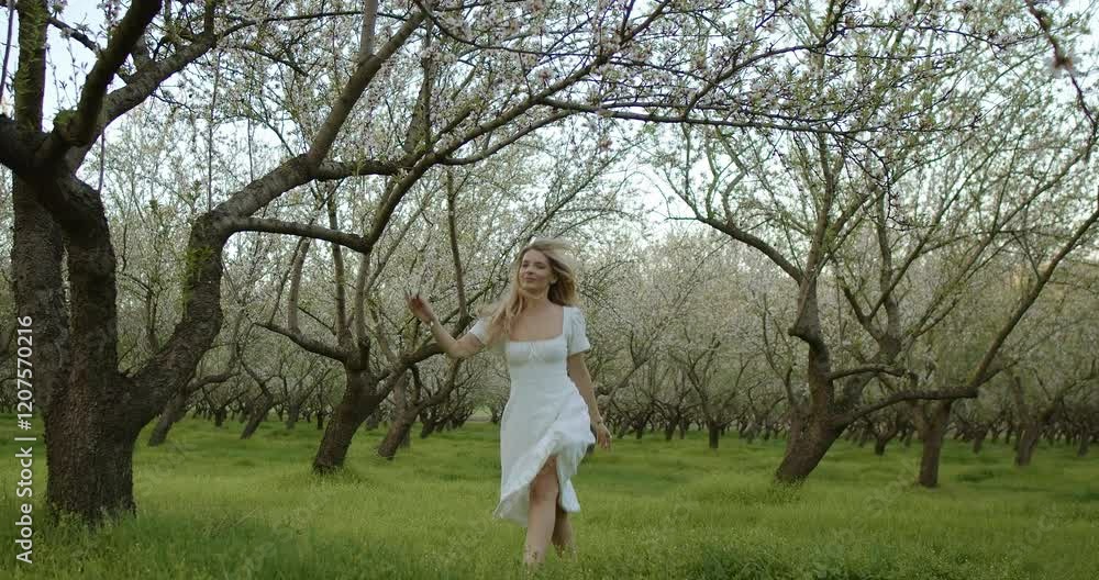 Enjoy a Serene Walk through a Beautiful, Blooming Orchard filled with vibrant colors Enjoy a Serene Walk through a Beautiful, Blooming Orchard filled with vibrant colors