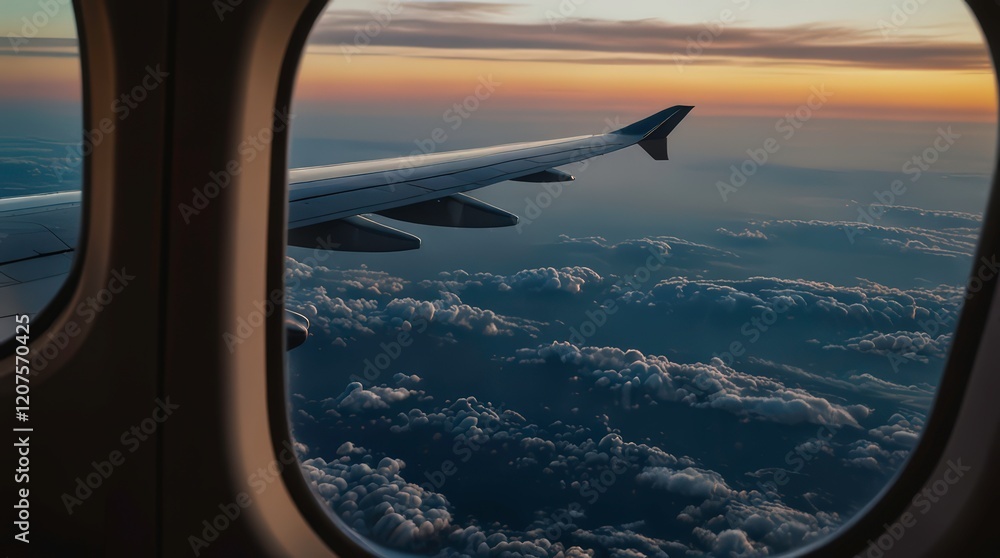 Airplane Wing Cutting Through the Clouds Airplane Wing Cutting Through the Clouds
