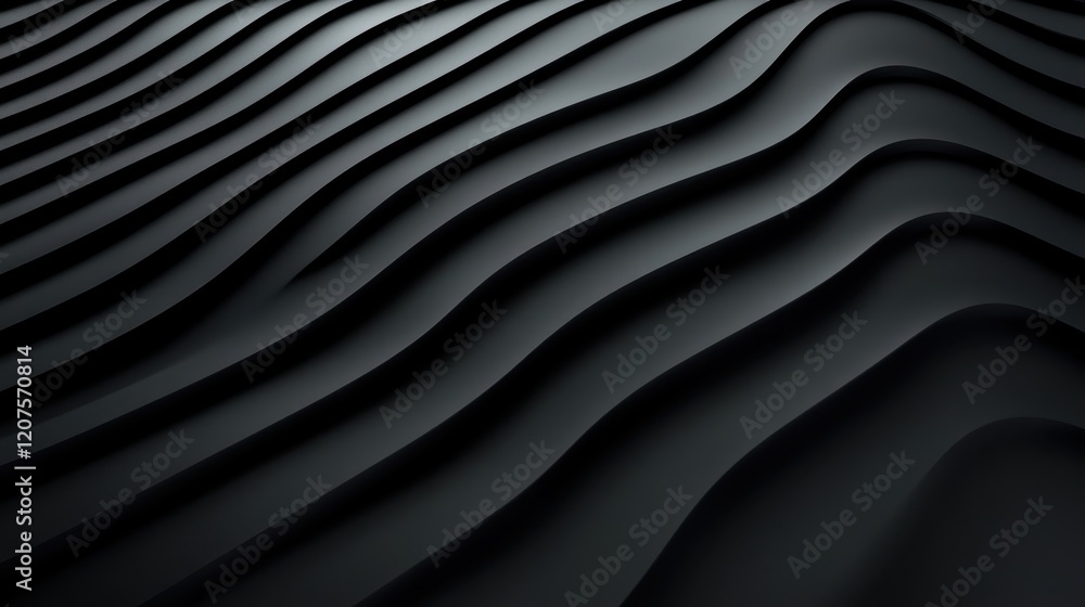 Abstract Black Waves Texture with Smooth Curves Reflecting Light, Perfect for Backgrounds, Digital Designs, and Artistic Projects in Modern Aesthetic Style Abstract Black Waves Texture with Smooth Curves Reflecting Light, Perfect for Backgrounds, Digital Designs, and Artistic Projects in Modern Aesthetic Style