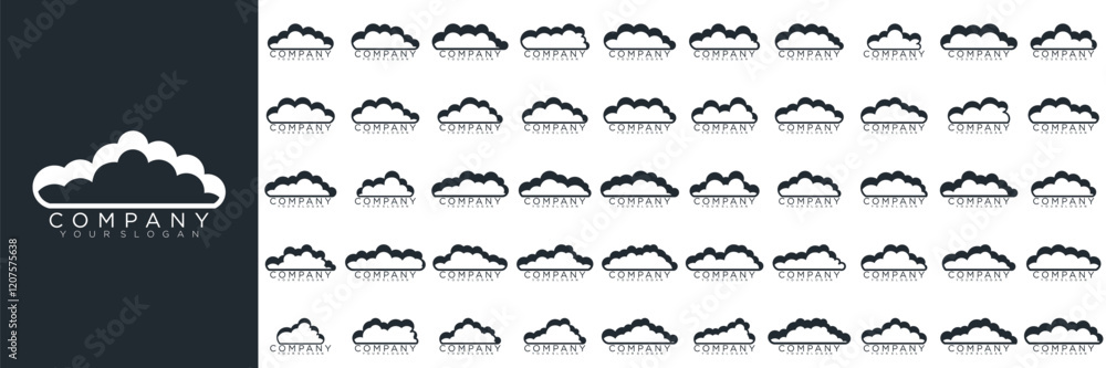 collection cloud logo icon vector. cloud logo line and abstract style. Vector illustration collection cloud logo icon vector. cloud logo line and abstract style. Vector illustration