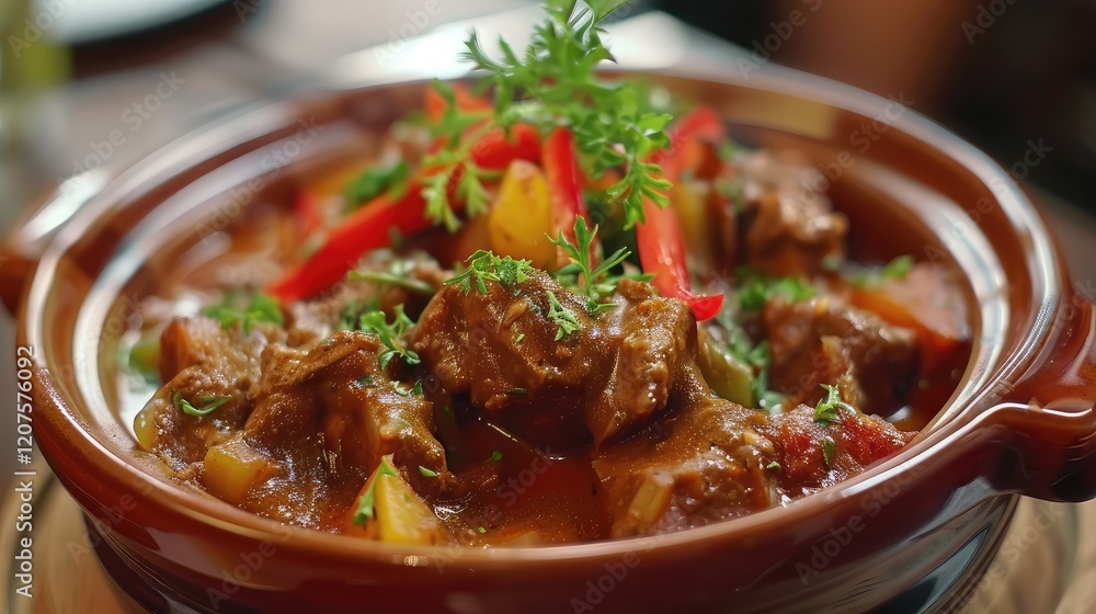 Hearty Beef Stew with Fresh Vegetables and Aromatic Herbs Hearty Beef Stew with Fresh Vegetables and Aromatic Herbs