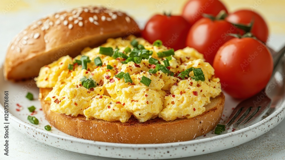 Scrumptious Scrambled Egg Sandwich with Tomatoes Scrumptious Scrambled Egg Sandwich with Tomatoes