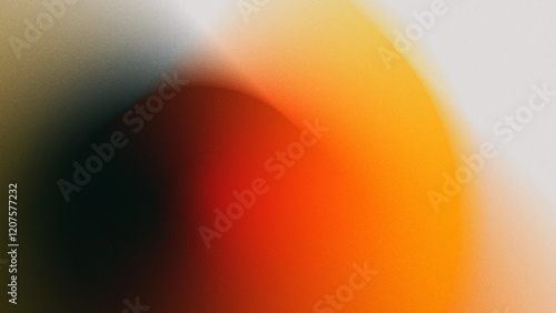 Abstract gradient background. Orange, yellow, white, dark. Aura. Cover. Minimalistics. Noisy. Wallpaper. 