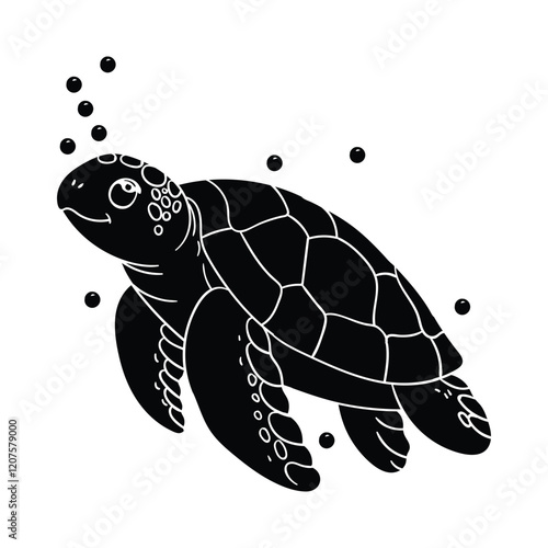 Hand drawing style of turtle vector. It is suitable for sea creatures icon, sign or symbol.