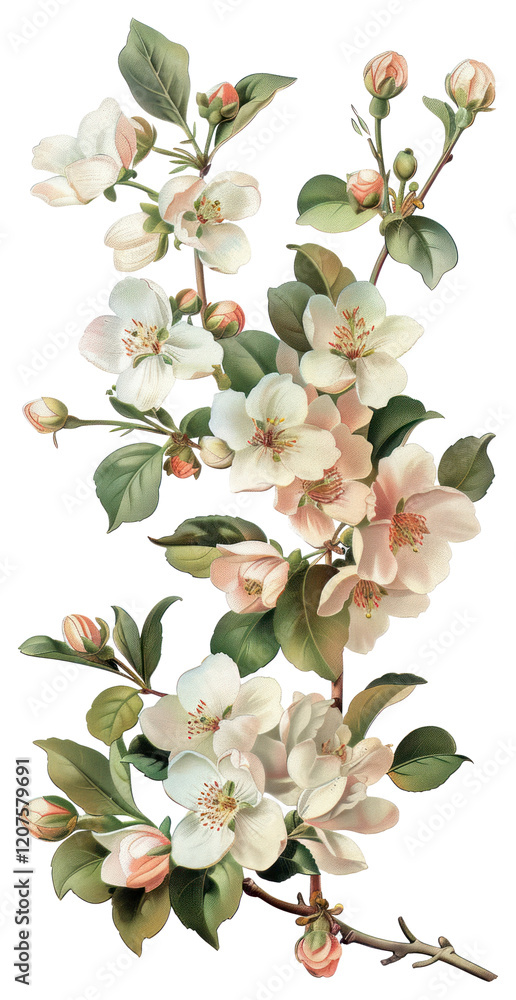 Fototapeta premium PNG Florals collage cutouts art illustration blossoms.