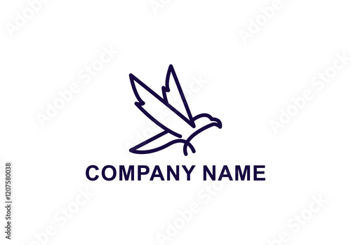 logo vector eagle minimalist line bird