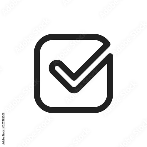 A widely recognized checkmark icon symbolizes approval and confirmation, ideal for design projects, presentations, and digital applications, ensuring a clear message of success and trust