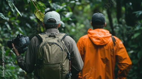 Wallpaper Mural Exploring the Lush Rainforest: Two Adventurers on a Photography Expedition Torontodigital.ca
