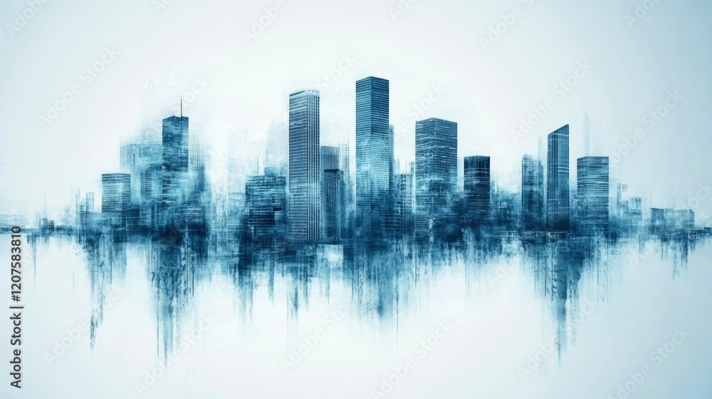 Abstract Cityscape Skyline Modern Buildings Architecture Abstract Cityscape Skyline Modern Buildings Architecture