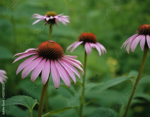 A detailed close up image of a pink flower showcasing its brown center