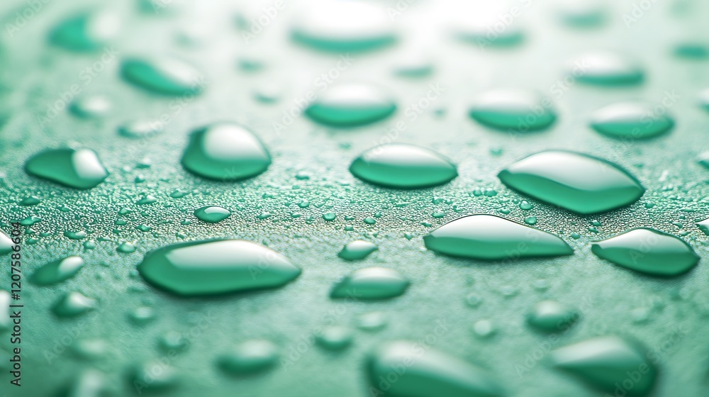 An Artistic Close-up of Water Droplets on a Hydrophobic Leaf with Emphasis on Surface Tension and Natural Beauty An Artistic Close-up of Water Droplets on a Hydrophobic Leaf with Emphasis on Surface Tension and Natural Beauty