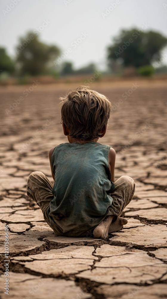 Child Poverty Drought Dry Land Despair Hope Child Poverty Drought Dry Land Despair Hope