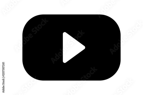 Vector isolated Play icon in black fill