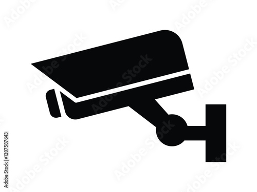 Security camera icon, video surveillance, cctv sign. Surveillance camera,monitoring, safety home protection system. Fixed CCTV, Security Camera Icon Vector Template Illustration Design.