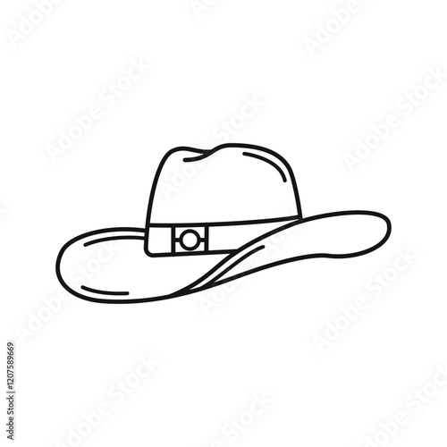 Minimalist Wide Brim Hat Illustration