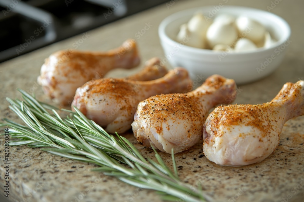 Seasoned Chicken Drumsticks Ready for Roasting Seasoned Chicken Drumsticks Ready for Roasting