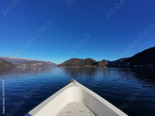 Boat Prow on Ceresio lake photo