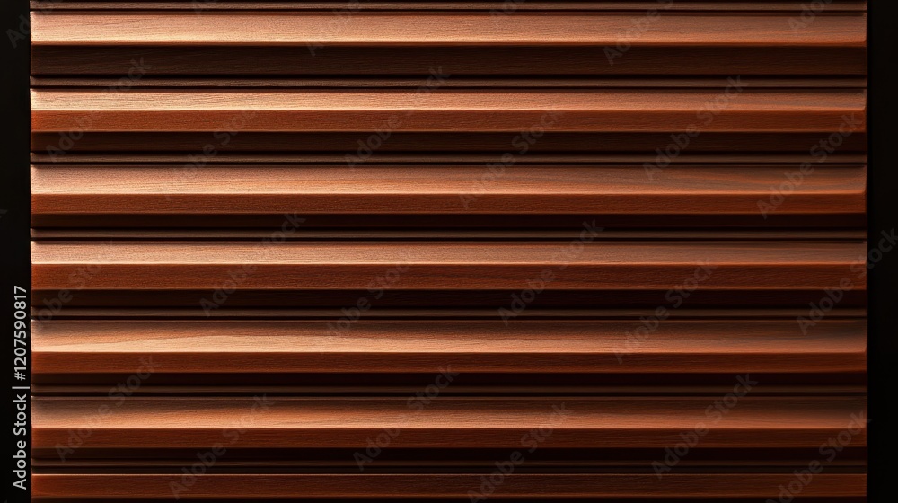 Obraz premium A detailed close-up of brown wooden slats contrasting sharply against a solid black background, highlighting texture and color interplay.