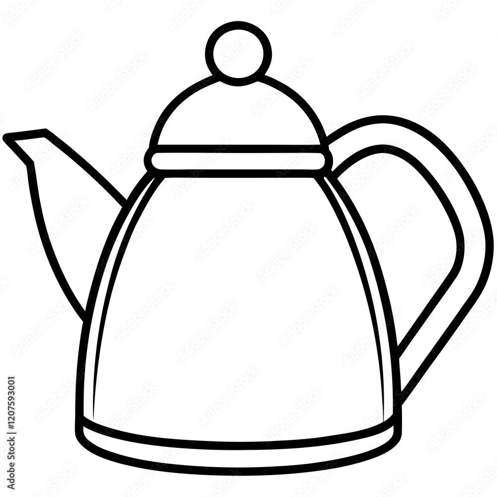 Obraz premium Vector Kettle Outline Design