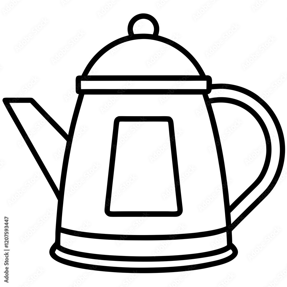 Fototapeta premium Vector Kettle Outline Design