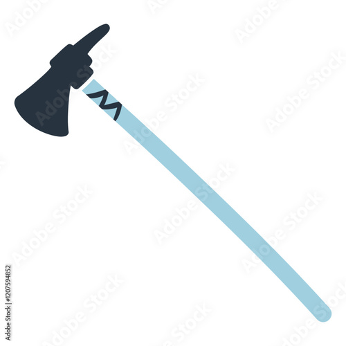Tomahawk Icon: A simple yet striking icon depicting a traditional tomahawk with a dark blue head and a light blue wooden shaft. The design is clean and bold, perfect for use in branding.