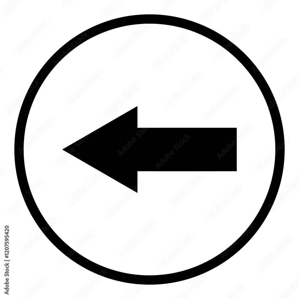 Black Circle Left Arrow: A simple yet impactful black left arrow icon encased within a bold circular frame, symbolizing direction, navigation, or backward motion. Black Circle Left Arrow: A simple yet impactful black left arrow icon encased within a bold circular frame, symbolizing direction, navigation, or backward motion.